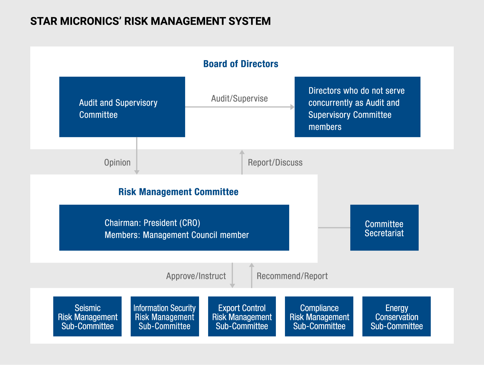 STAR MICRONICS’ RISK MANAGEMENT SYSTEM